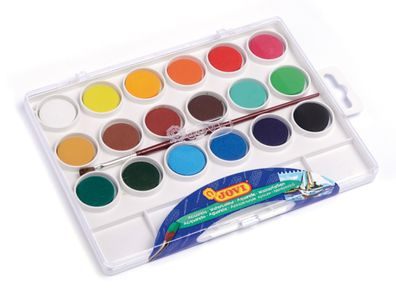 Jovi Wasserfaben 18 Farben je 22ml mit Pinsel