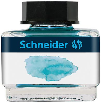 Schneider Tintenglas Pastell 15 ml Bermuda Blue, lüssige Pastell-Tinte