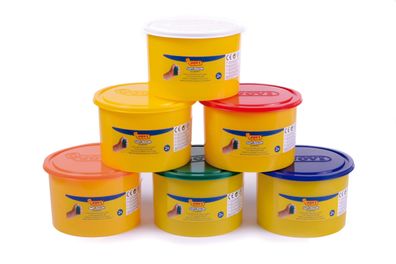 Jovi Soft Dough Blandiver Knetmasse 6er Kasten, 460g Dosen, sortiert