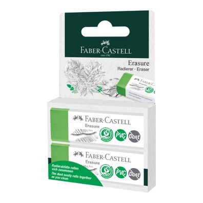 Faber Castell Radierer Dust-free 63x22x11 mm grün 2er BK