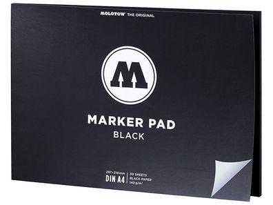 Molotow Qualitätszeichenblock DIN A4 Marker Pad black, 30 Blatt