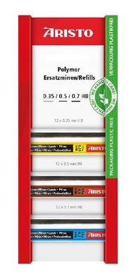 Aristo Feinminen Polymer 0.35/0.5/0.7 HB je 12 St. Ecoblister
