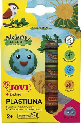 Jovi Plastilina Knetmasse 6er Schachtel, Naturfarben