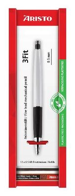 Aristo Feinminenstift 3fit mattsilber 0,5 + Minen, Ecoblister