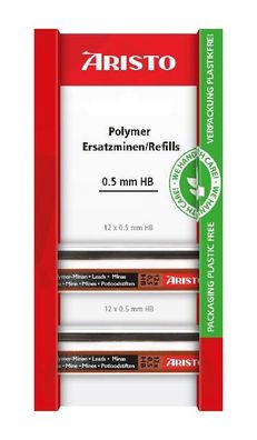 Aristo Feinminen Polymer 0.5 HB, 2x12er Minendose, coblister