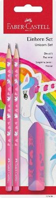 Faber Castell Bleistiftset Einhorn 2 Bleist HB Radierer