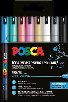 Faber Castell Marker UNI POSCA PC-1MR 0,7 mm 8er Metallic I