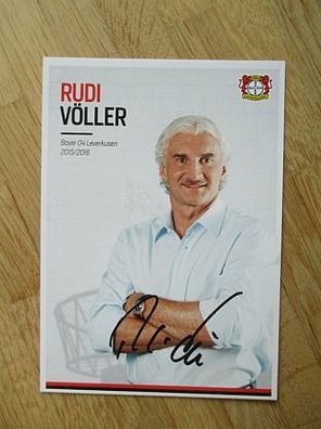 Bayer 04 Leverkusen Saison 15/16 Rudi Völler - handsigniertes Autogramm!!!
