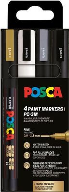 Faber Castell Marker UNI POSCA PC-3M 0,9-1,3 4er SWSG