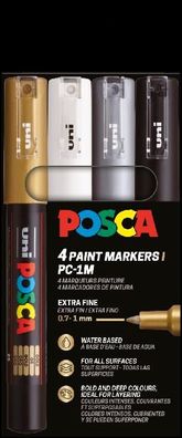 Faber Castell Marker UNI POSCA PC-1MC 0,7 mm 4er Set SWSG