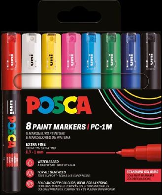 Faber Castell Marker UNI POSCA PC-1MC 0,7 mm 8er Set Basic