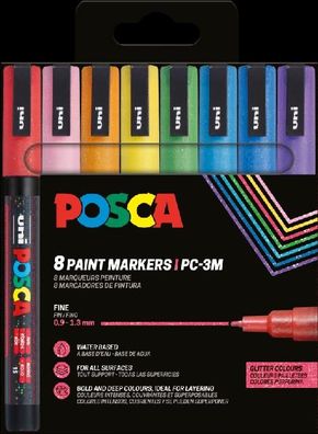 Faber Castell Marker UNI POSCA PC-3M 0,9-1,3 8er Glitter