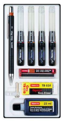 Aristo Tuschefüller mg1 pro Studio 4er-Set 9-teilig, Stärken 0.1/0.2/0.3/0.5 mm