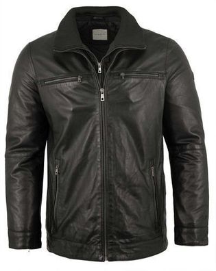 Bugatti - Herren Lederjacke Lammnappa schwarz