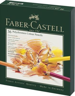 Faber Castell Farbstift Polychromos 3,8mm 36er Atelierbox