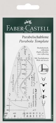 Faber Castell Parabelschablone 124 mm x 70 mm x 1,5 mm grün