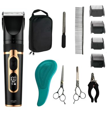 Adler AD 2849 Tierhaarschneider mit LED-Display - Pflege-Set für Haustiere