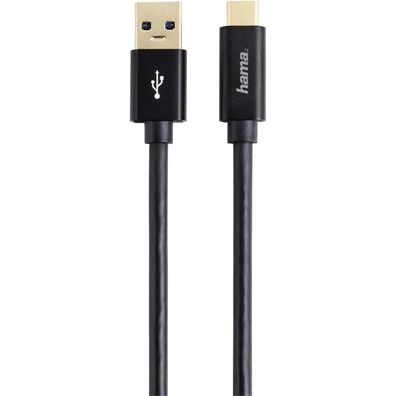 Hama USB zu USB-C Kabel 1 m Schwarz – Lade- und Datenkabel