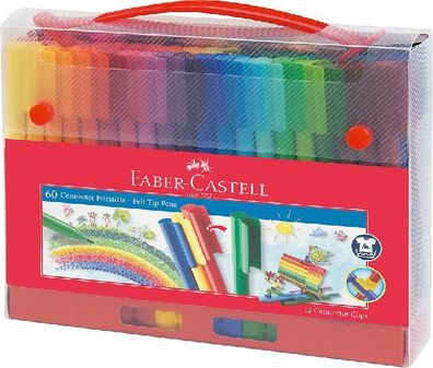 Faber Castell Filzstift Connector Koffer 60-teilig