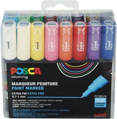 Faber Castell Marker UNI POSCA PC-1MC 0,7 mm 16er Set