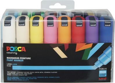 Faber Castell Marker UNI POSCA PC-8K 8 mm 16er Set