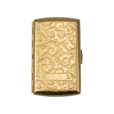 Jean Claude Zigarettenetui, Messing Venetian gold antik, Clip für 10 Zigaretten