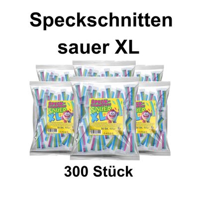 300x Saure XL Speckschnitten Fruchtgummi Mix Großpackung Kamelle Big Box