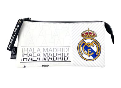 Real Madrid Dreifach Federmäppchen 3 Fächer Federmappe mit Reißverschluss
