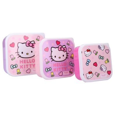 Hello Kitty Lunchbox Set Kinder Snackbox Brotdose 3 Stück Aufbewahrungsbox