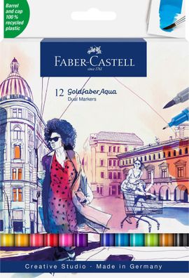 Faber Castell Aqua Dual Marker Gofa 0,4 mm 12er Etui
