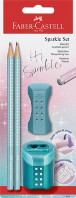 Faber Castell Bleistiftset Sparkle 2 Bleist B Rad+Sp C ocean