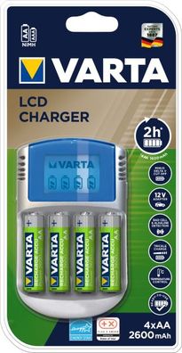 Varta LCD-Charger 57070 / inkl. 4 x AA 2.600 mAh, USB