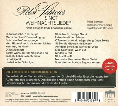 Peter Schreier - Weihnachtslieder (Deluxe-Edition 2019) - jpc