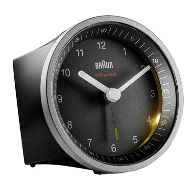 Braun BC07 - Wecker - rund - Quarz - Schreibtisch - Silver/Black