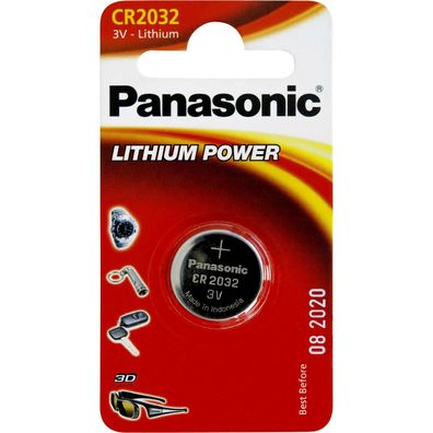 Panasonic Knopfzelle CR2032 Lithium Karte