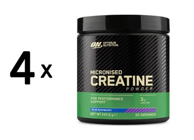 4 x Optimum Nutrition Micronised Creatine Powder - flavoured (247,5g) Blue Raspberry