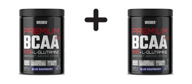 2 x Weider Premium BCAA 8:1:1 + Glutamine (500g) Blue Raspberry