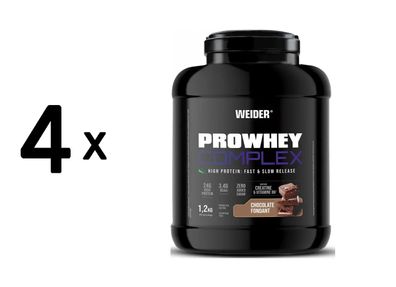 4 x Weider Pro Whey Complex (1200g) Chocolate Fondant