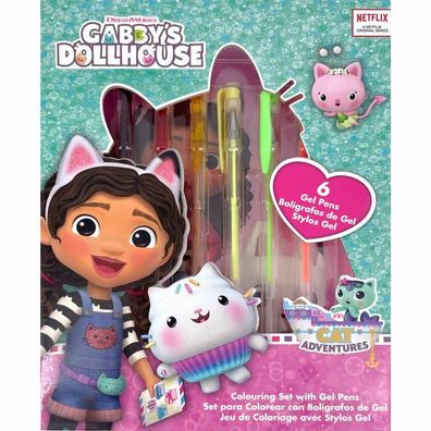Gabbys Dollhouse Notizbuch + 6 Gelschreiber Set