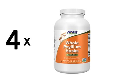 4 x Now Foods Whole Psyllium Husks (340g)