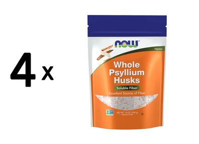 4 x Now Foods Whole Psyllium Husks (454g)
