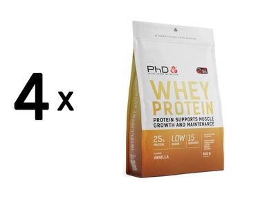 4 x PhD Whey Protein (500g) Vanilla