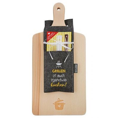 Gilde Holz Schneidebrett Set Grillen