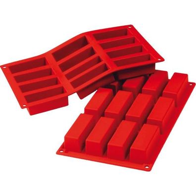 Silikomart Förmchen rechteckig 79 x 28 x 30 mm, 12er, Silikon, Länge: 300 mm