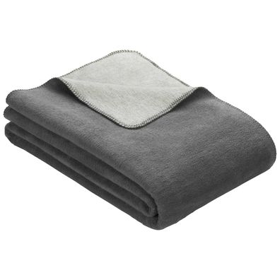 Ibena Uni Doublefacedecke Dublin 2340 anthrazit/silber 150x200cm