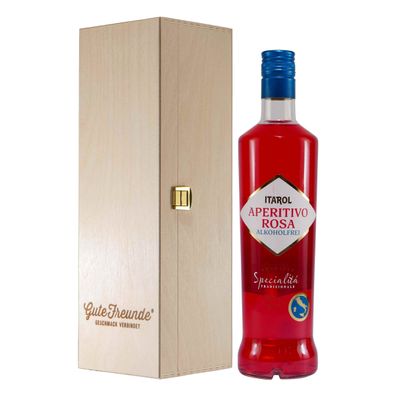 Itarol Aperitivo Rosa -alkoholfrei- mit Geschenk-Holzkiste