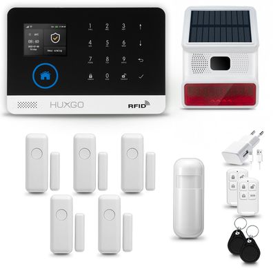 Funk Alarmanlage Set HXA003 WiFi + GSM4G mit Alarm | Alarm System mit 5x Türsensoren
