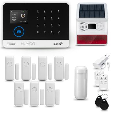 Funk Alarmanlage Set HXA003 WiFi + GSM4G mit Alarm | Alarm System mit 7x Türsensoren