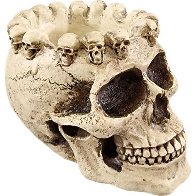 Totenkopf Aschenbecher mit kleinem Totenkopfkranz