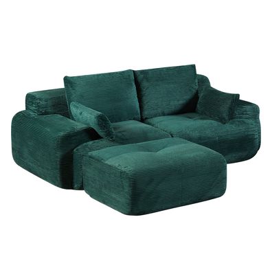 Cordsofa mit Memory-Schaum - Modulare Sofagarnitur, montagefrei, strapazierfähig